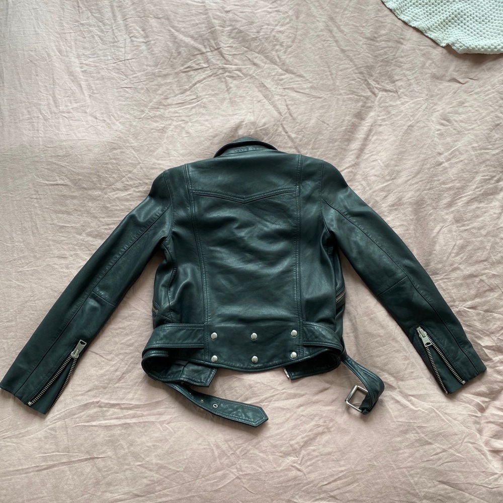 Blue All Saint Gidley Leather Biker Jacket - Picture 8 of 8